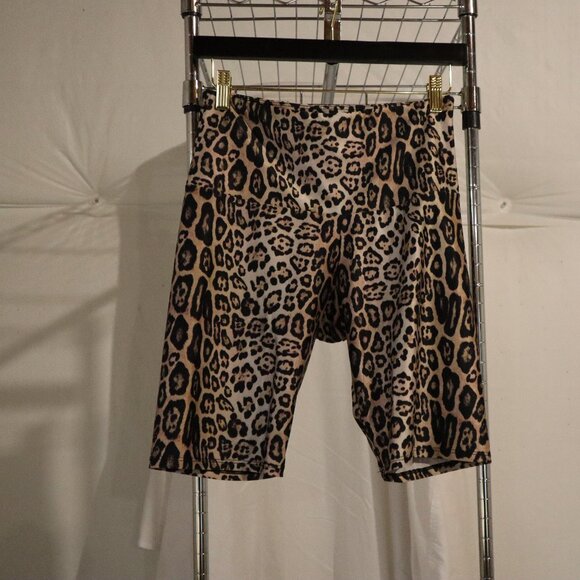 Free People & Onzie Leopard Biker Shorts M/L - Picture 1 of 6